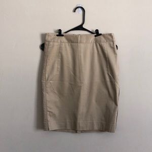 Lightly worn, size 2, tan pencil skirt by The Limited